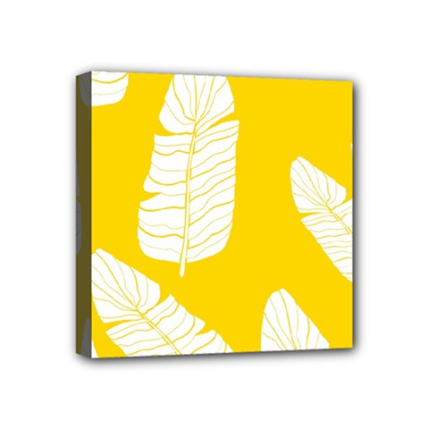 Yellow Banana Leaves Mini Canvas 4  x 4  (Stretched) from ArtsNow.com