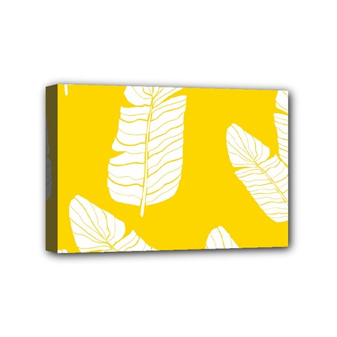 Yellow Banana Leaves Mini Canvas 6  x 4  (Stretched) from ArtsNow.com