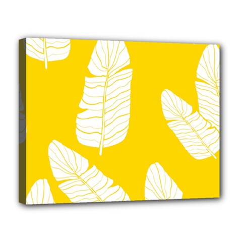 Yellow Banana Leaves Canvas 14  x 11  (Stretched) from ArtsNow.com