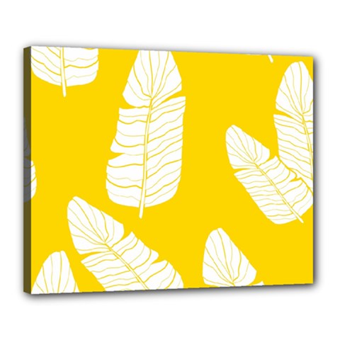 Yellow Banana Leaves Canvas 20  x 16  (Stretched) from ArtsNow.com