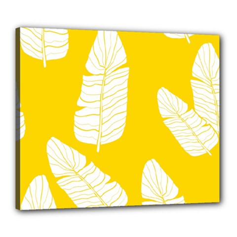 Yellow Banana Leaves Canvas 24  x 20  (Stretched) from ArtsNow.com