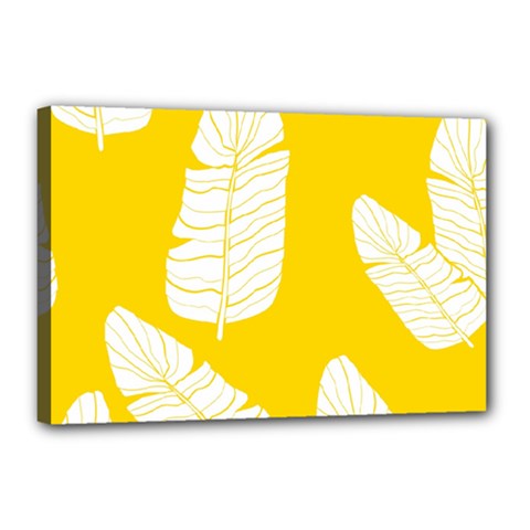 Yellow Banana Leaves Canvas 18  x 12  (Stretched) from ArtsNow.com