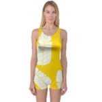 Yellow Banana Leaves One Piece Boyleg Swimsuit