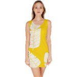 Yellow Banana Leaves Bodycon Dress