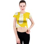 Yellow Banana Leaves Crew Neck Crop Top