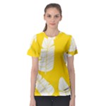 Yellow Banana Leaves Women s Sport Mesh Tee