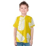 Yellow Banana Leaves Kids  Cotton Tee