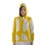 Yellow Banana Leaves Women s Hooded Windbreaker