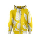 Yellow Banana Leaves Kids  Zipper Hoodie