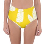 Yellow Banana Leaves Reversible High-Waist Bikini Bottoms