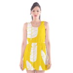 Yellow Banana Leaves Scoop Neck Skater Dress