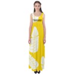 Yellow Banana Leaves Empire Waist Maxi Dress