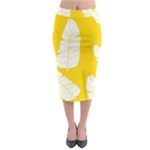 Yellow Banana Leaves Midi Pencil Skirt