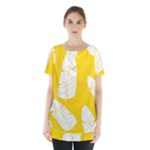 Yellow Banana Leaves Skirt Hem Sports Top