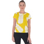 Yellow Banana Leaves Short Sleeve Sports Top 