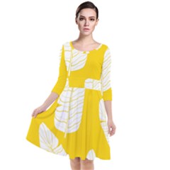 Quarter Sleeve Waist Band Dress 