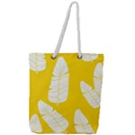 Yellow Banana Leaves Full Print Rope Handle Tote (Large)