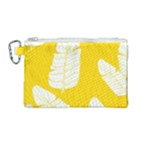 Yellow Banana Leaves Canvas Cosmetic Bag (Medium)