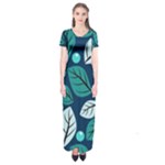 Vibrant Fall Autumn  Short Sleeve Maxi Dress