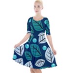 Vibrant Fall Autumn  Quarter Sleeve A-Line Dress