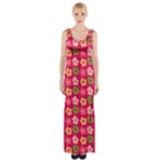 Little Flowers Garden   Thigh Split Maxi Dress