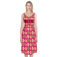 Little Flowers Garden   Midi Sleeveless Dress from ArtsNow.com