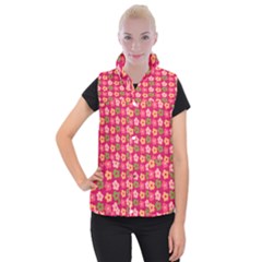 Little Flowers Garden   Women s Button Up Vest from ArtsNow.com