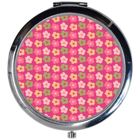 Little Flowers Garden   Mini Round Mirror from ArtsNow.com