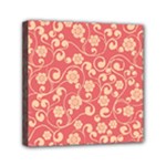 Pink Floral Wall Mini Canvas 6  x 6  (Stretched)