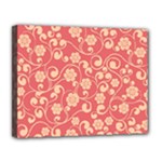 Pink Floral Wall Canvas 14  x 11  (Stretched)