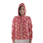 Pink Floral Wall Women s Hooded Windbreaker