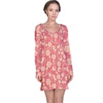 Pink Floral Wall Long Sleeve Nightdress