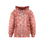 Pink Floral Wall Kids  Zipper Hoodie