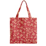 Pink Floral Wall Zipper Grocery Tote Bag