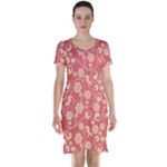 Pink Floral Wall Short Sleeve Nightdress