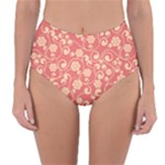 Pink Floral Wall Reversible High-Waist Bikini Bottoms