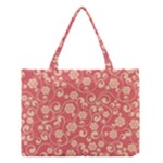 Pink Floral Wall Medium Tote Bag