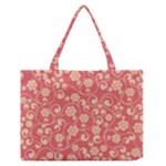 Pink Floral Wall Zipper Medium Tote Bag