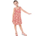 Pink Floral Wall Kids  Sleeveless Dress