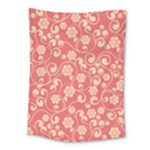 Pink Floral Wall Medium Tapestry