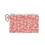 Pink Floral Wall Canvas Cosmetic Bag (Small)