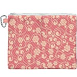 Pink Floral Wall Canvas Cosmetic Bag (XXXL)