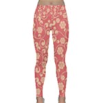 Pink Floral Wall Lightweight Velour Classic Yoga Leggings