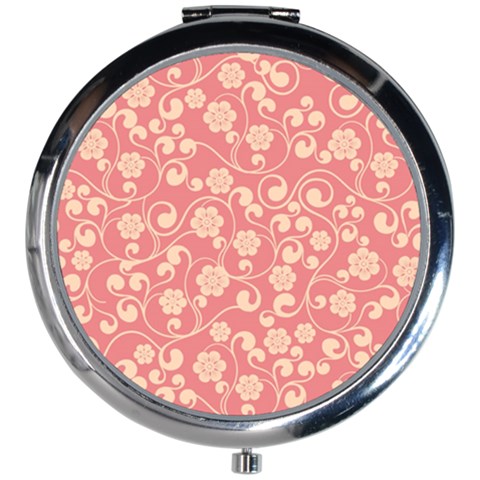 Pink Floral Wall Mini Round Mirror from ArtsNow.com