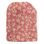 Pink Floral Wall Drawstring Pouch (3XL)