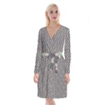 Little Spring Blossom  Long Sleeve Velvet Front Wrap Dress