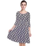 Little Spring Blossom  Quarter Sleeve Waist Band Dress