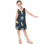 Vintage Vegetables Zucchini Kids  Sleeveless Dress