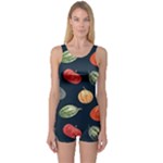 Vintage Vegetables  One Piece Boyleg Swimsuit