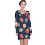 Vintage Vegetables  Long Sleeve Nightdress